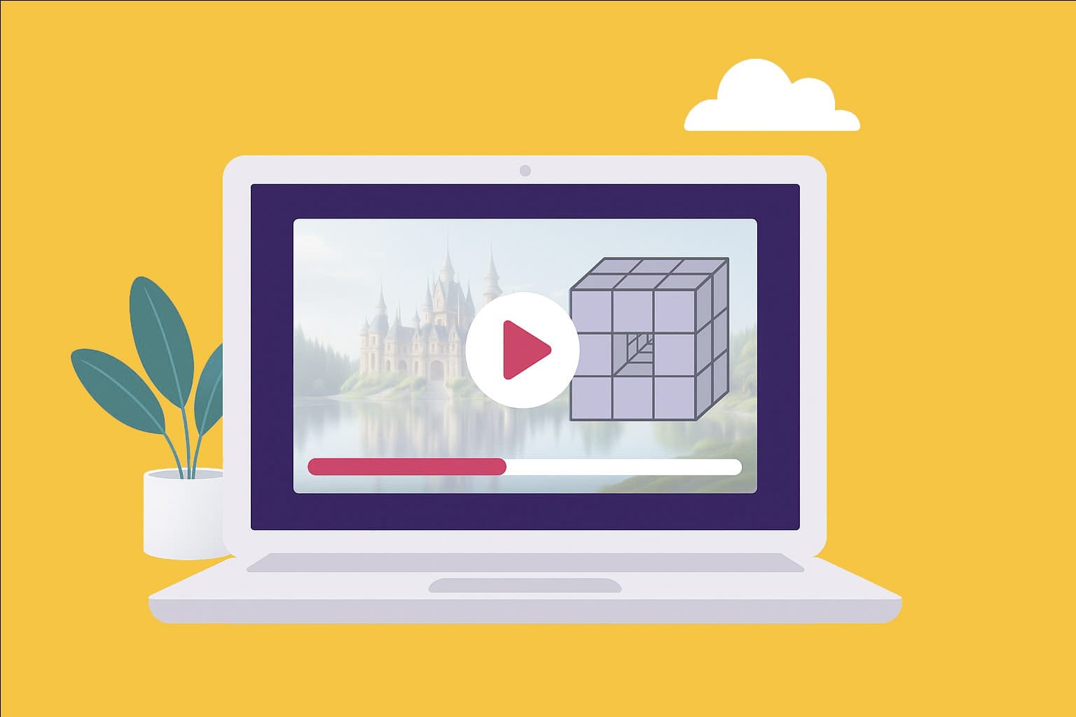 Mädchen lernt am Laptop